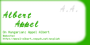 albert appel business card